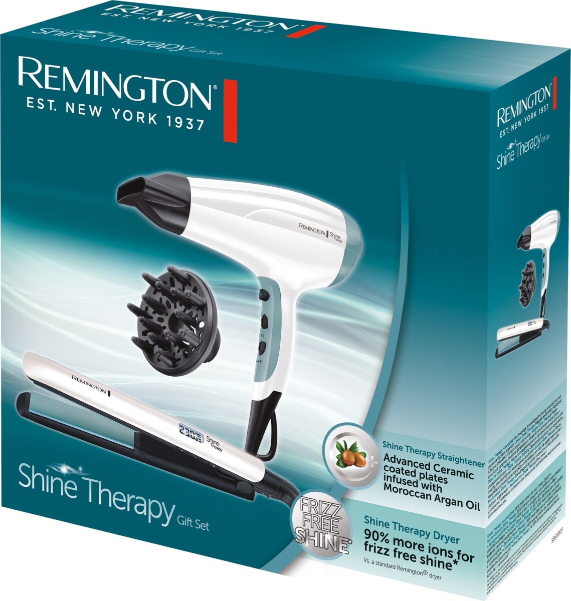 Remington S8500Gp - Shine Therapy Hårtørrer Glattejern Gift Set