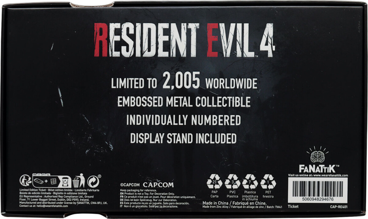 Resident Evil 4 Metal Exclusive Upgrade Ticket