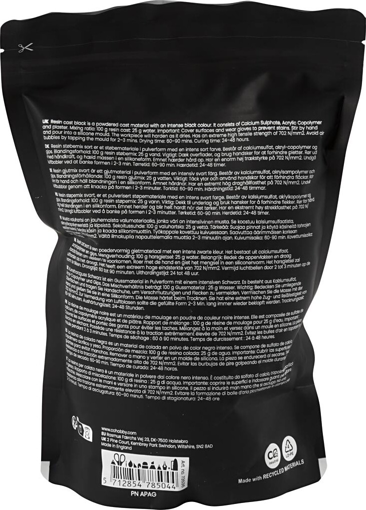 Resin Støbemix Sort - Sort - 800G