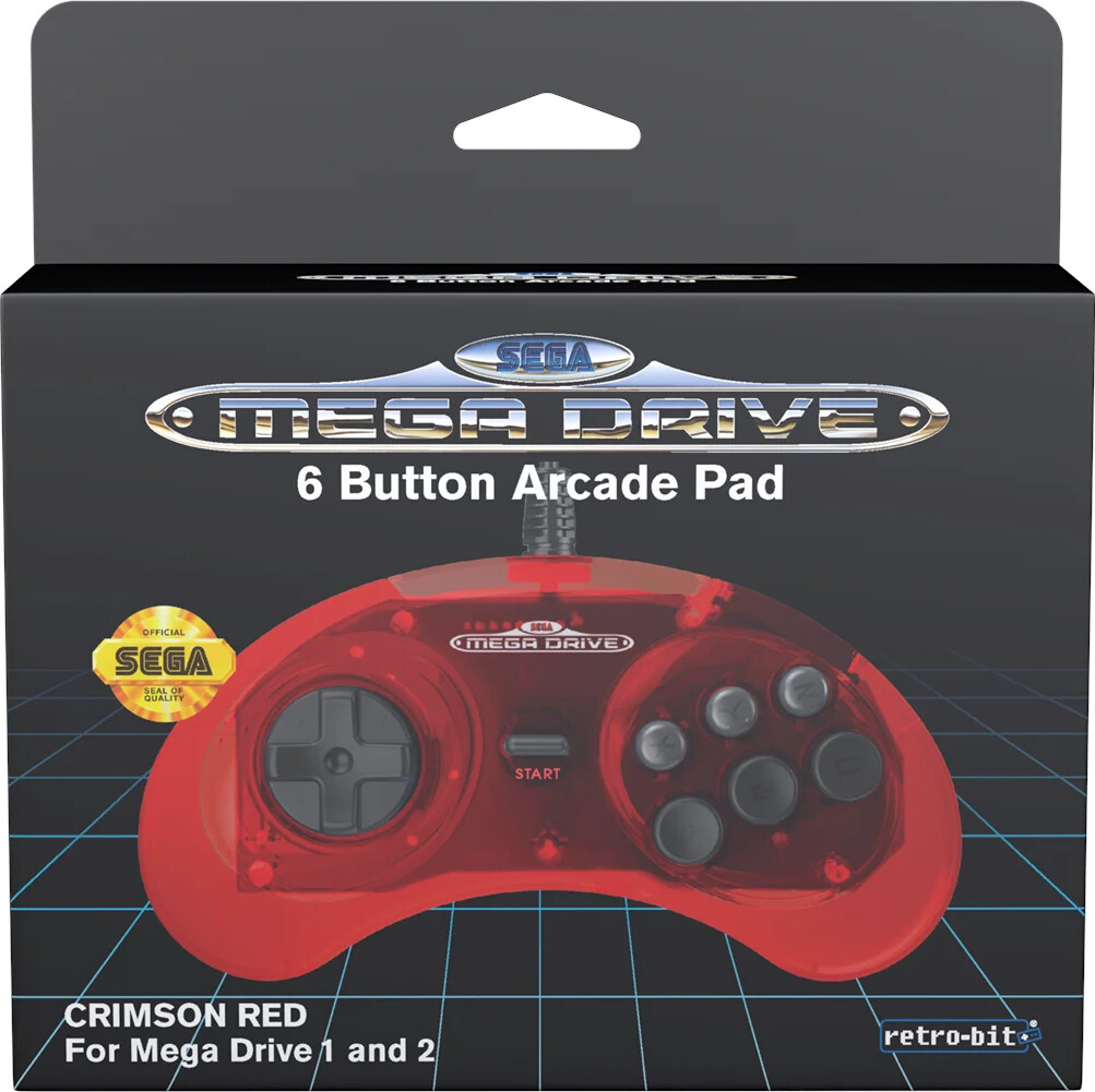 Retro-Bit - Sega Md Controller Crimson Red