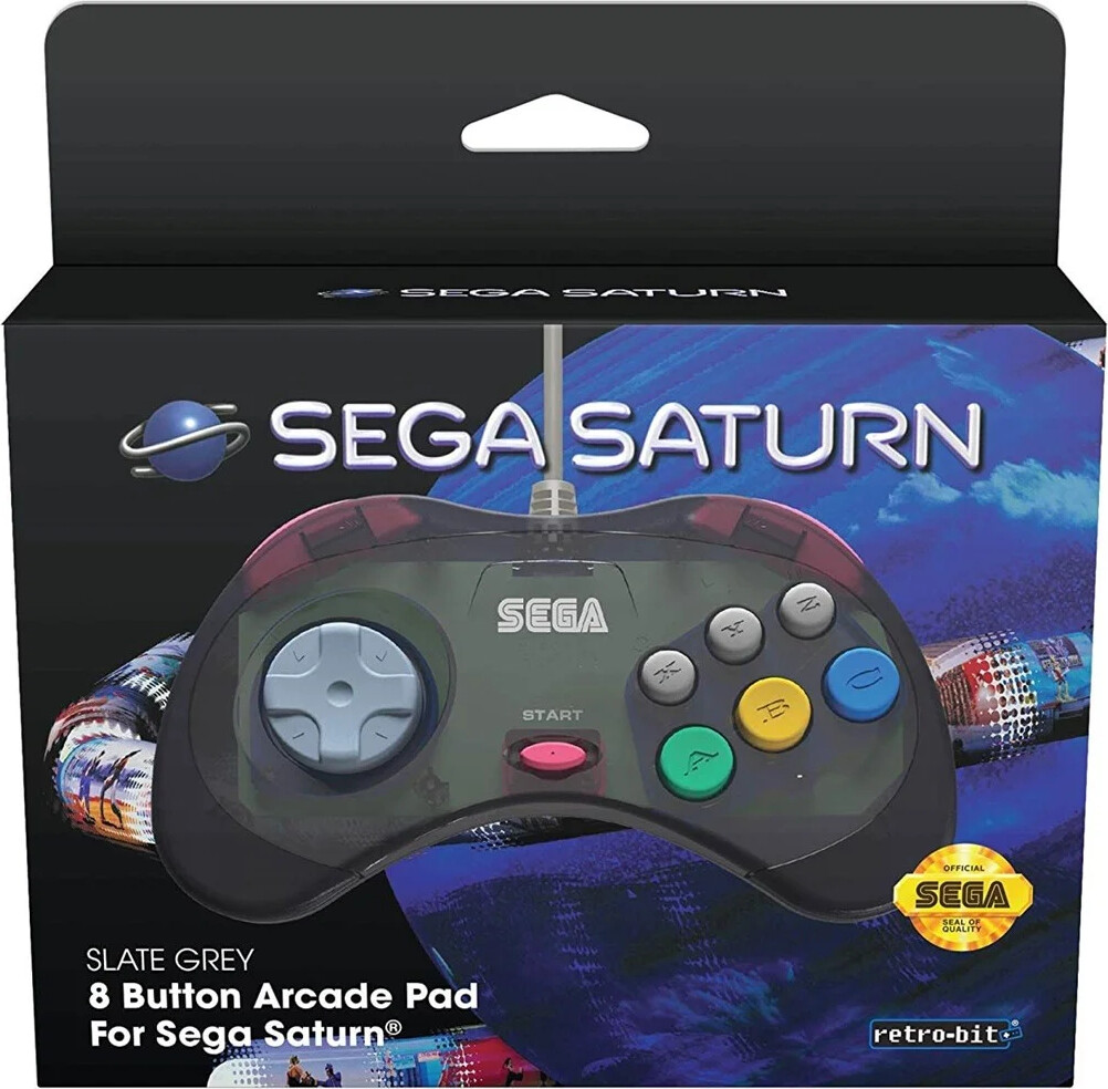 Retro-Bit Sega Saturn Cool Pad Controller - Sort