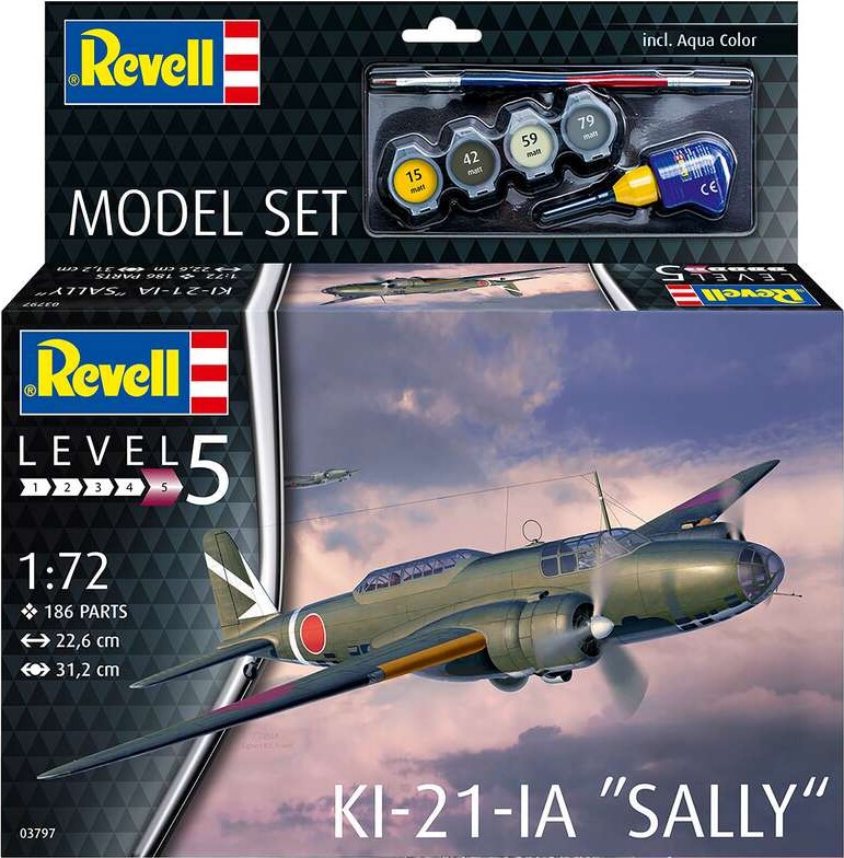 Revell - Ki-21-La Sally Model Byggesæt - 1 72 - Level 5 - 63797