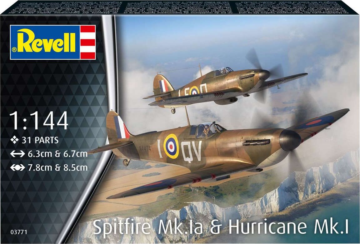 Revell - Supermarine Spitfire Mkia Hawker Hurricane Mki - 03771