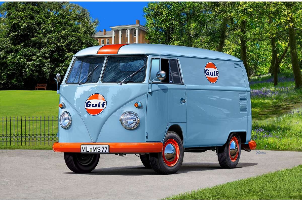 Revell - Vw T1 Panel Van Gulf Modelbil - 1 24 - Level 5 - 67726