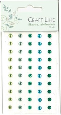 Rhinsten - Selvklæbende - 5 Mm - 50 Stk - Gul Grøn Mix