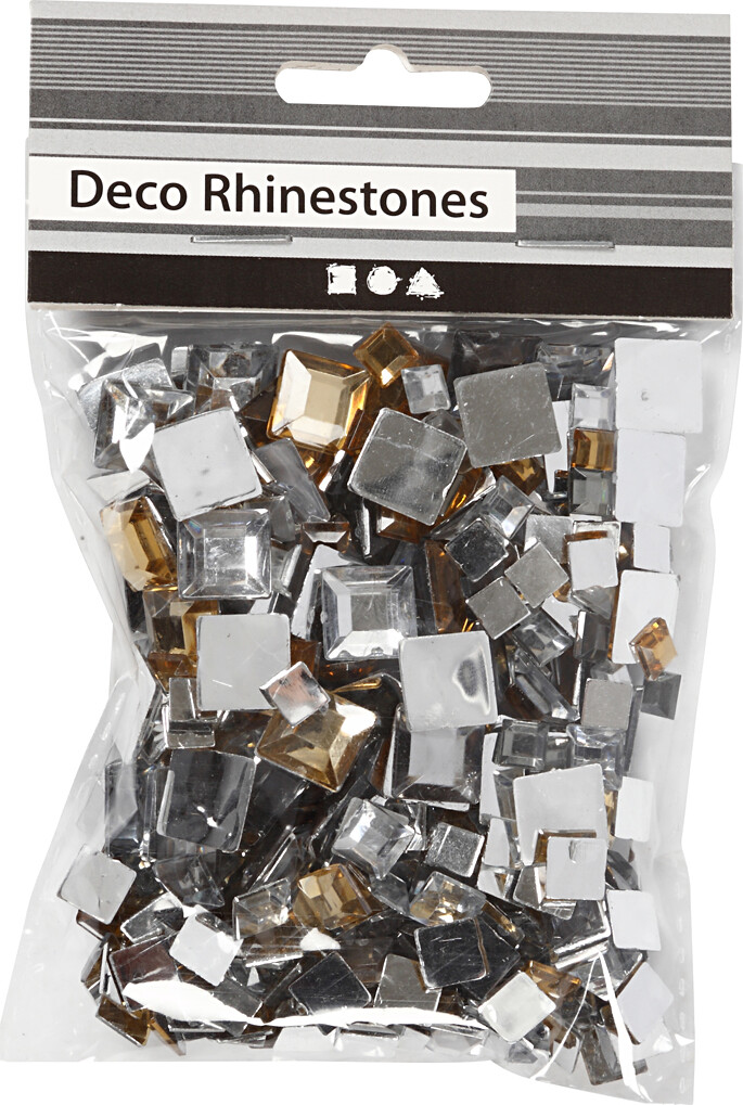 Rhinsten - Firkantede - Gylden Olie - Str 6 9 12 Mm - 360 Stk