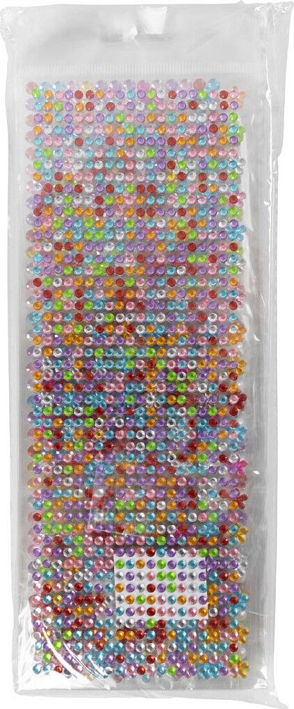 Rhinsten Klistermærker - Selvklæbende - Flere Farver - 12 Ark