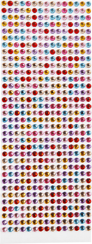 Rhinsten Klistermærker - Selvklæbende - Flere Farver - 10 Ark