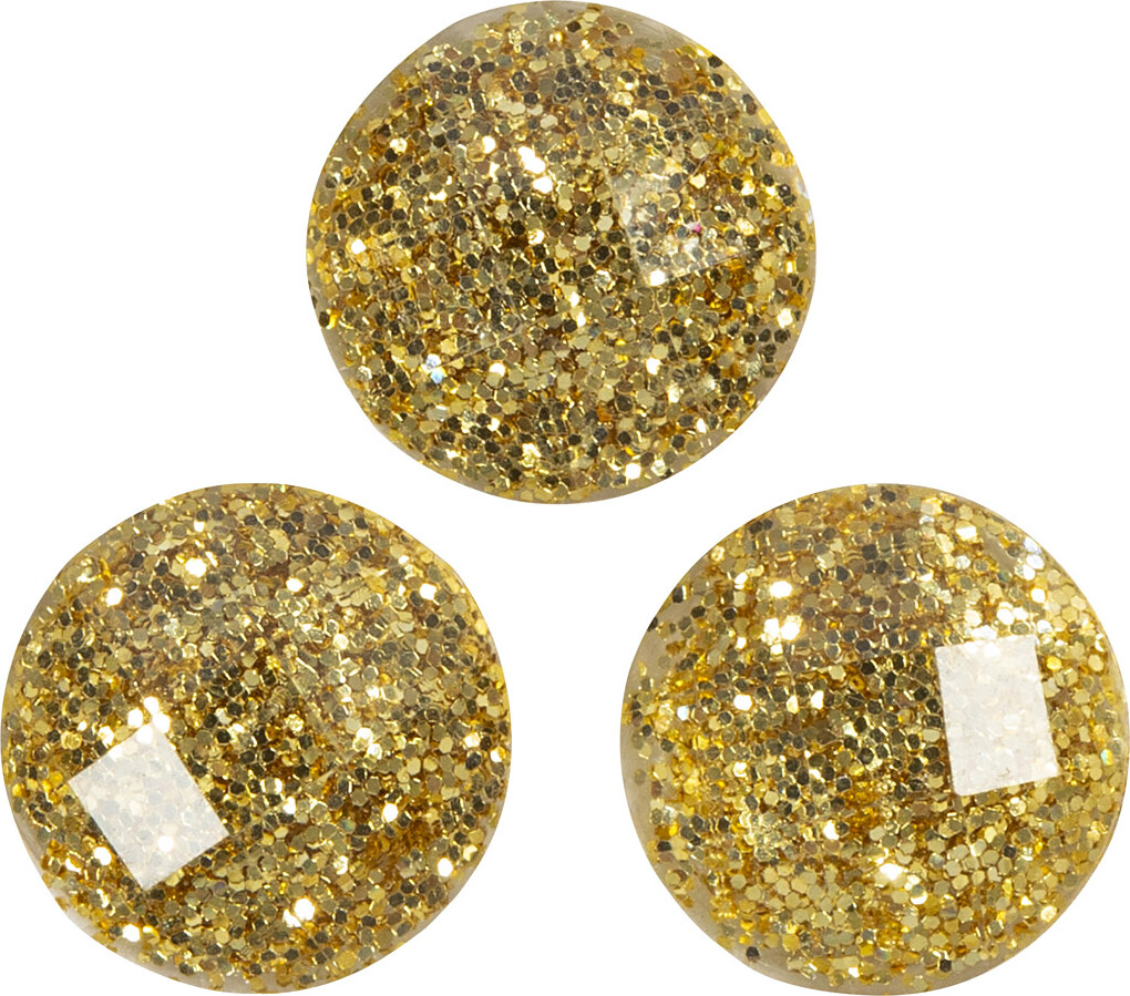 Rhinsten Klistermærker - Selvklæbende - Ø 8 Mm - Guld - 32 Stk