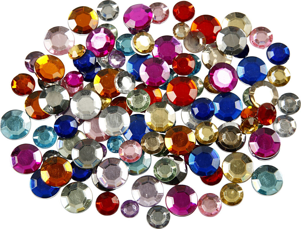 Rhinsten - Runde - Forskellige Farver - Ø 6-12 Mm - 3600 Stk
