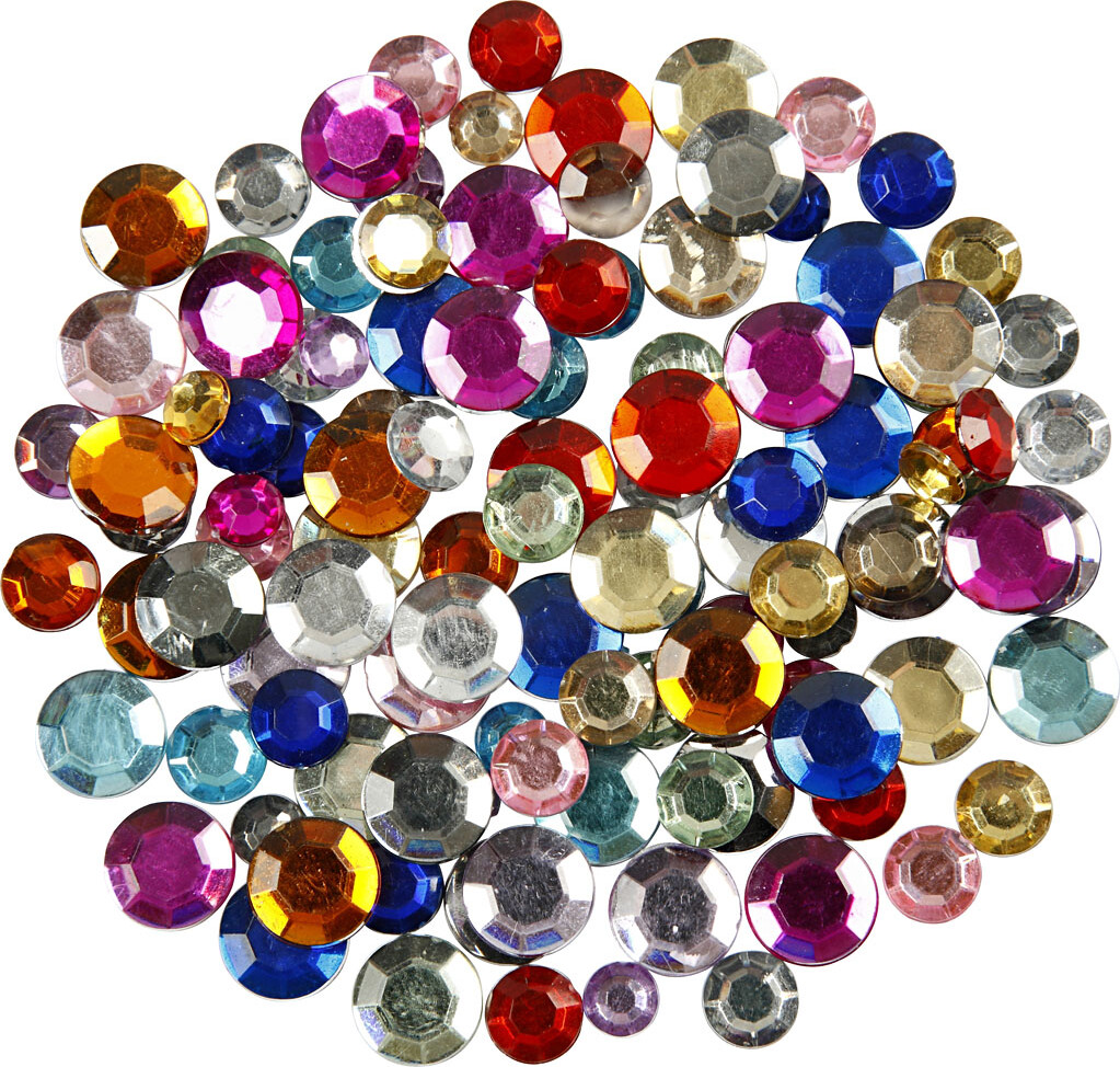 Rhinsten - Runde - Forskellige Farver - Ø 6-12 Mm - 3600 Stk