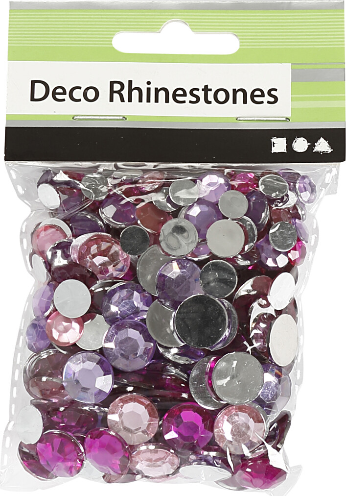 Rhinsten - Runde - Lilla - Str 6 9 12 Mm - 360 Stk