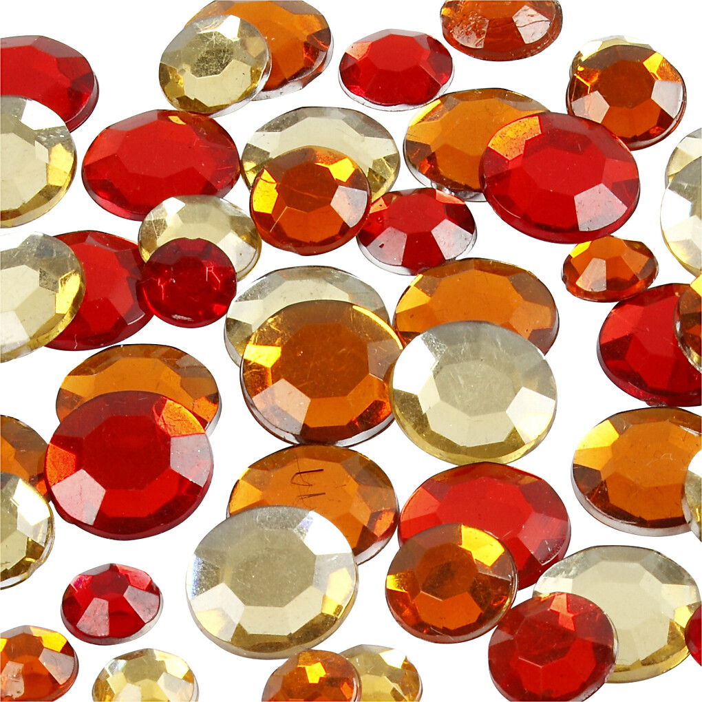 Rhinsten - Runde - Rød Harmoni - Str 6 9 12 Mm - 360 Stk