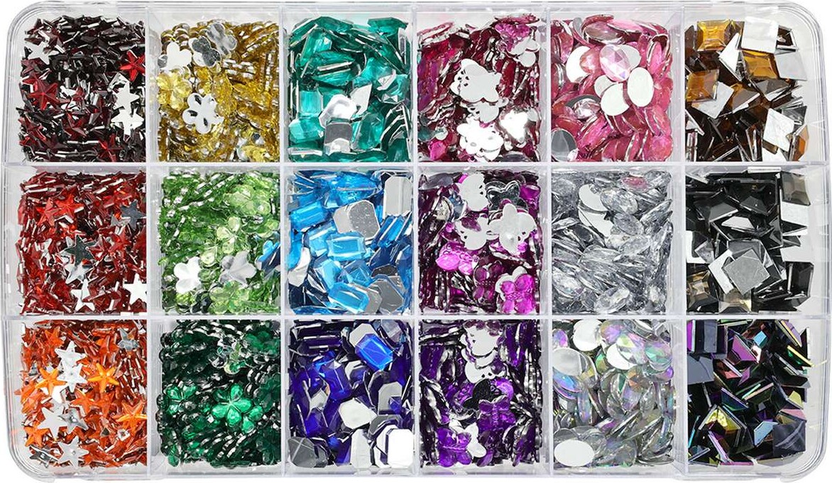 Rhinsten I Æske Ass Former Og Farver