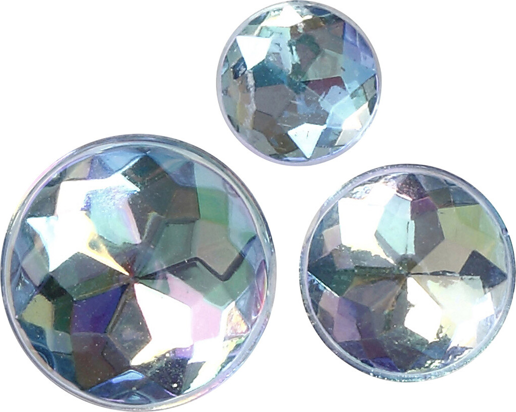 Rhinsten Klistermærker - Selvklæbende - Blå - Str 6 8 10 Mm - 40 Stk