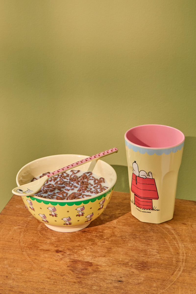 Rice - Melamine Bowl With Yellow Snoopy Print - Yellow - Medium - 700 Ml