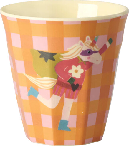 Rice - Melamine Kids Cup With Hero Print - Pink - Small - 160 Ml