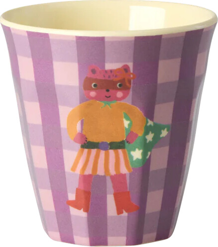 Rice - Melamine Kids Cup With Hero Print - Pink - Small - 160 Ml