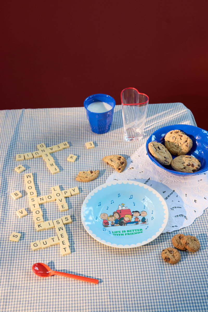 Rice - Melamine Side Plate With Snoopy Print - Soft Blue - Small