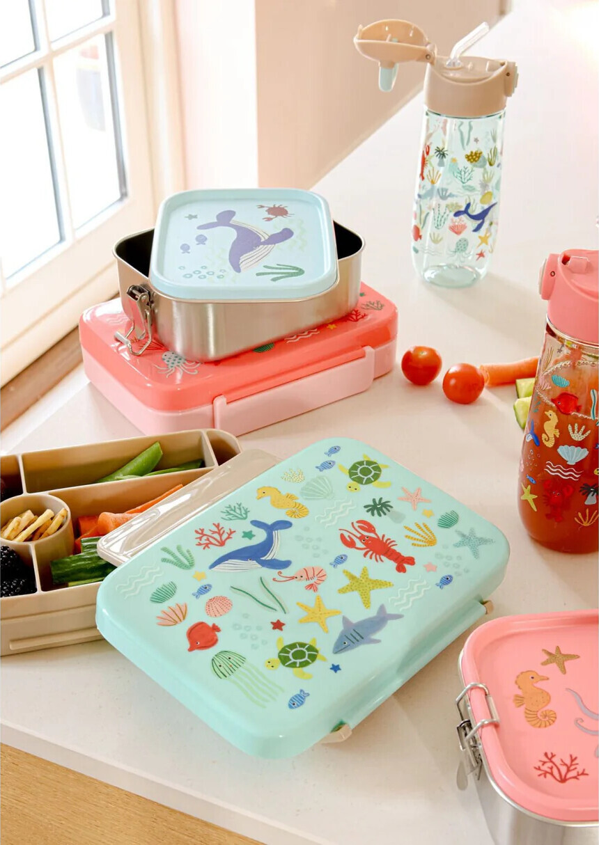 Rice - Plastic Kids Drinking Bottle With Coral Ocean Print - 550 Ml Plbot