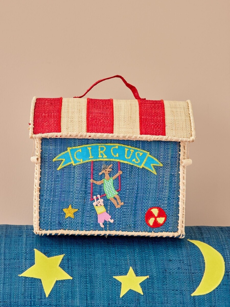 Rice - Raffia - Kurvehus Taske Til Opbevaring - Cirkus