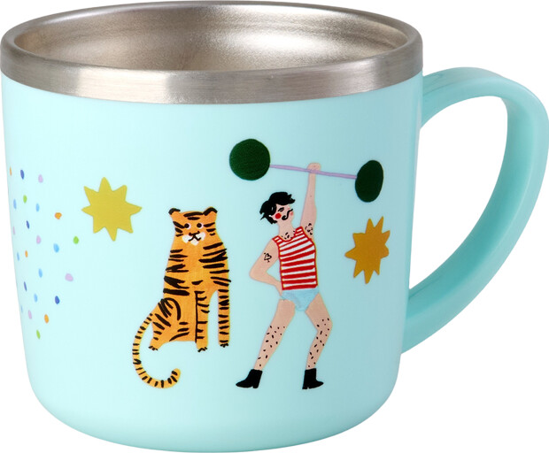 Rice - Stainless Steel Baby Cup With Handle And Fixed Cover - Mint Fun Fair