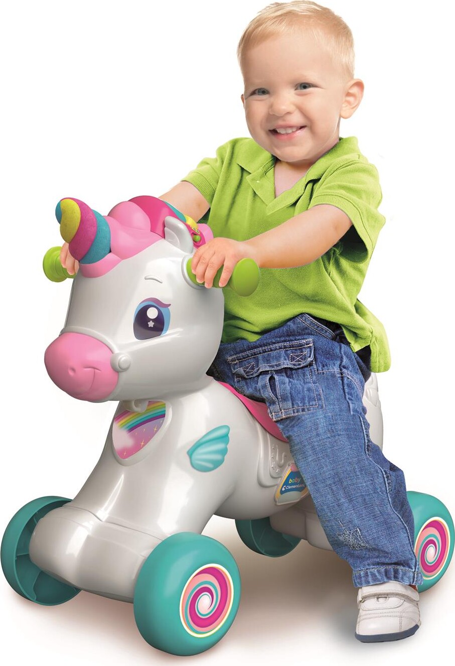 Baby Clementoni - Interactive Unicorn Ride On - 3-I-1 Gåbil