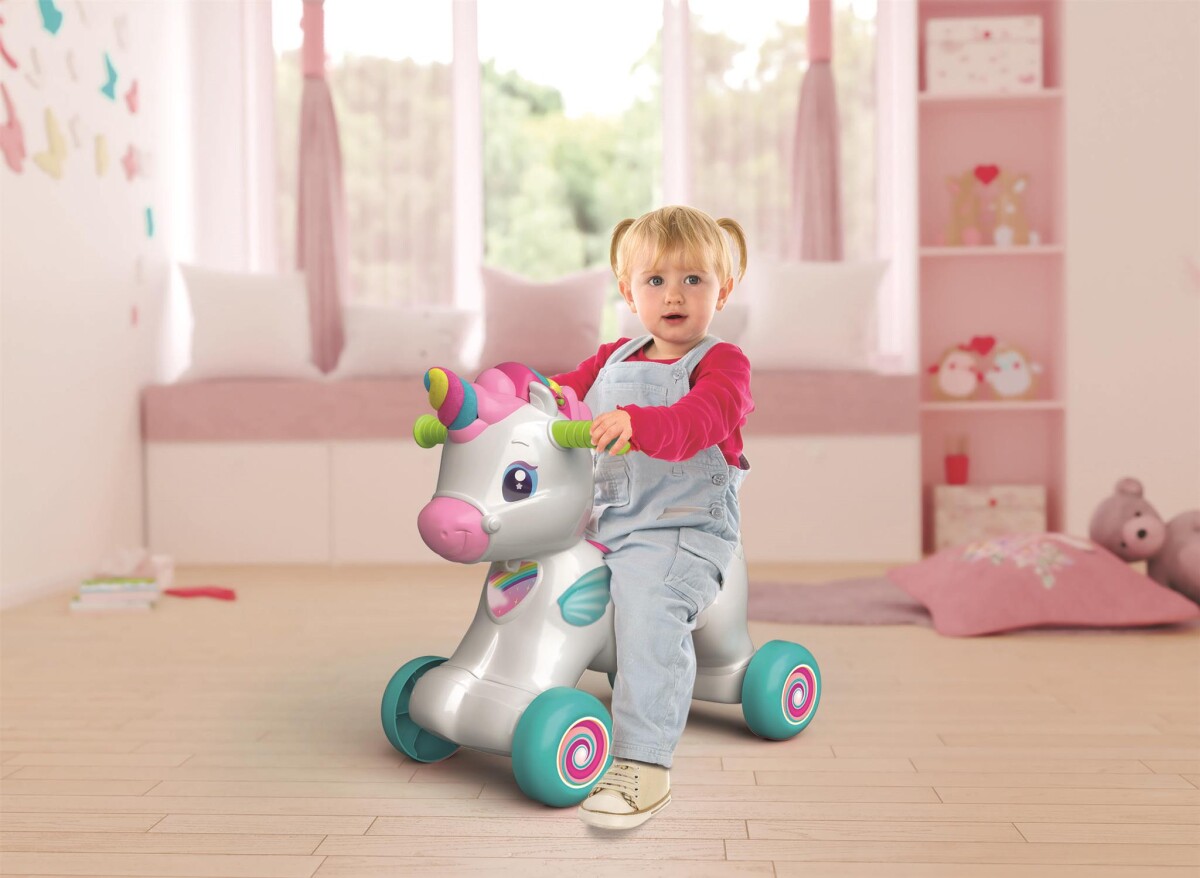 Baby Clementoni - Interactive Unicorn Ride On - 3-I-1 Gåbil