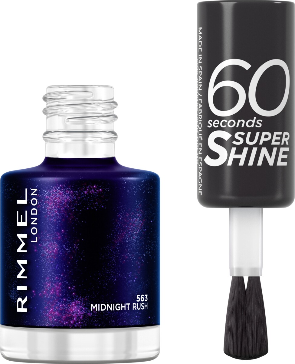 Rimmel London - 60 Seconds Super Shine Nail Polish - 563 Midnight Rush - 8