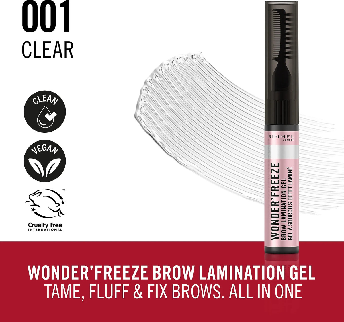 Rimmel - Wonder Freeze Brow Lamination Gel - 001 Clear