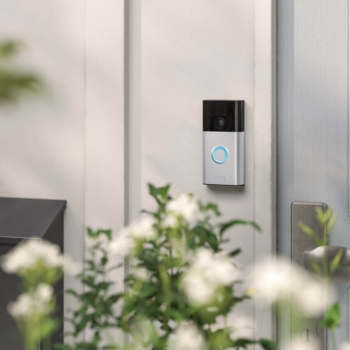 Ring - Battery Video Doorbell Satin Nickel Chime 2Nd Gen