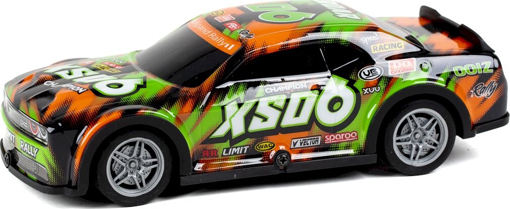 Fjernstyret Bil Med Lys - Roar Sxo6 Road Stars - 1 22 - Grøn Og Orange