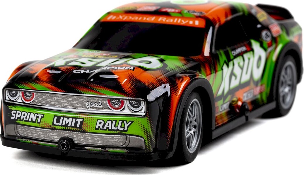 Fjernstyret Bil Med Lys - Roar Sxo6 Road Stars - 1 22 - Grøn Og Orange