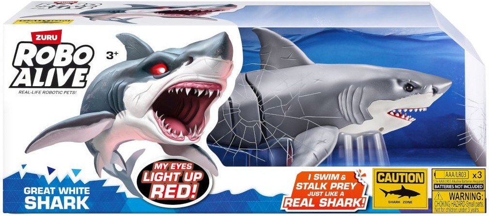 Robo Alive - White Shark - Robot Haj - Zuru