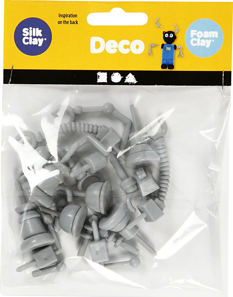 Robotdele - Str 0 5-6 Cm - Grå - 19 Stk