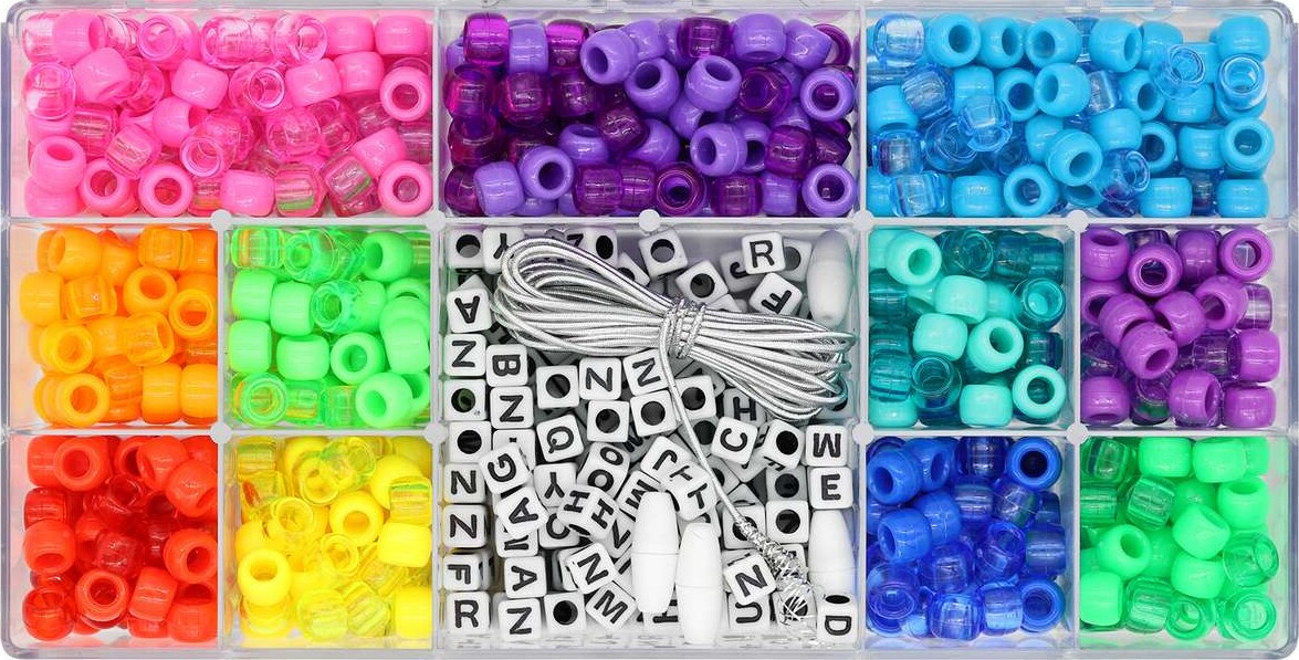 Rocai Perlemix Bogstaver Ass Farver Melastik - Pearl N Fun