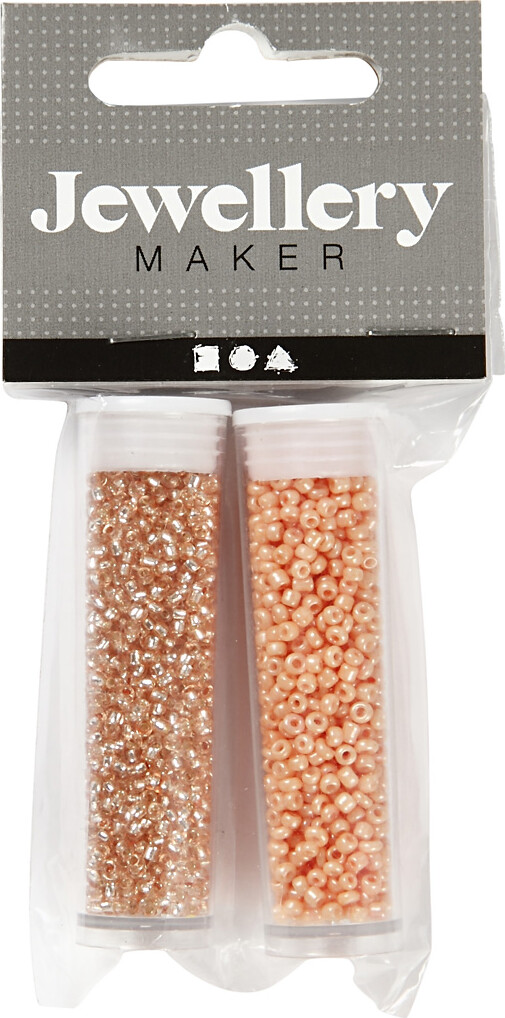 Rocaiperler - Glasperler - Ø 1 7 Mm Hul 0 5-0 8 Mm - Fersken Lys Fersken -