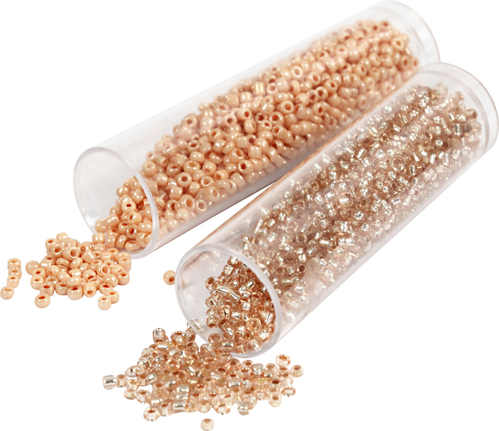 Rocaiperler - Glasperler - Ø 1 7 Mm Hul 0 5-0 8 Mm - Fersken Lys Fersken -