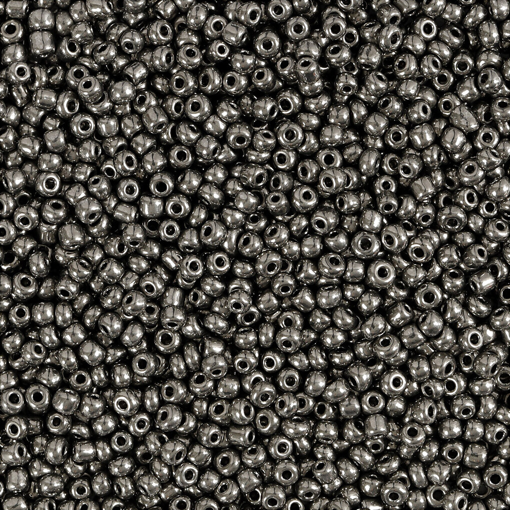 Rocaiperler - Glasperler - Ø 1 7 Mm Hul 0 5-0 8 Mm - Grå Metal - 25 G
