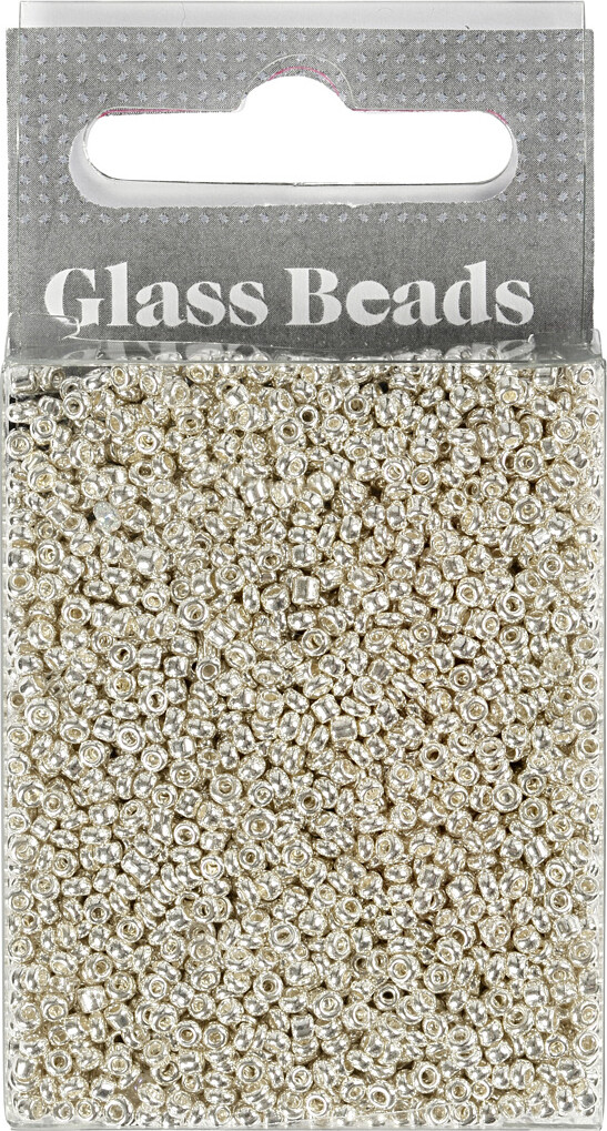 Rocaiperler - Glasperler - Ø 1 7 Mm Hul 0 5-0 8 Mm - Sølv Metal - 25 G
