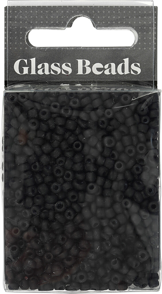 Rocaiperler - Glasperler - Ø 3 Mm Hul 0 6-1 0 Mm - Sort Frost - 25 G