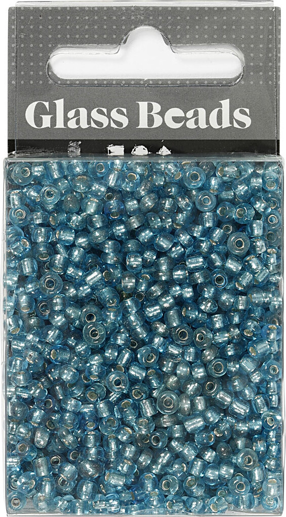 Rocaiperler - Glasperler - Ø 3 Mm Hul 0 6-1 0 Mm - Turkis Klar - 25 G