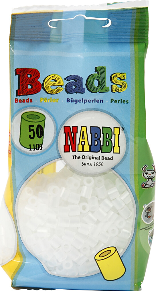 Rør Perler Til Perleplader - Medium - Klar Transparent - 1100 Stk - Nabbi
