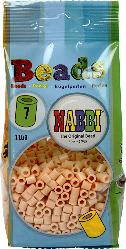 Rør Perler Til Perleplader - Medium - Lys Pudder - 1100 Stk - Nabbi