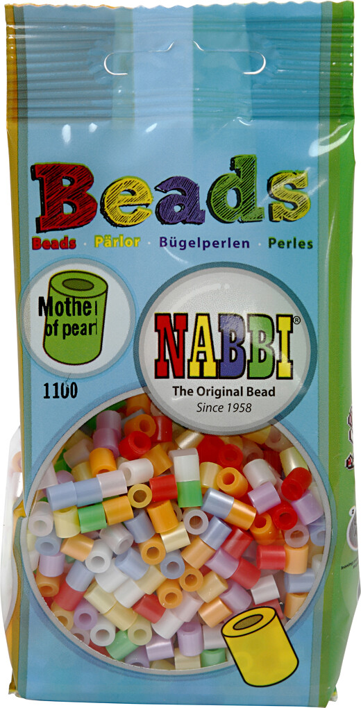 Rør Perler Til Perleplader - Medium - Perlemorsfarver - 1100 Stk - Nabbi