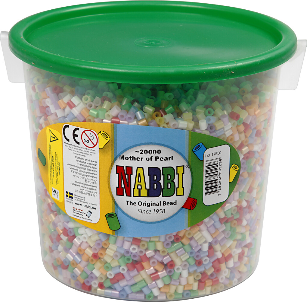 Rør Perler Til Perleplader - Medium - Perlemorsfarver - 20000 Stk - Nabbi
