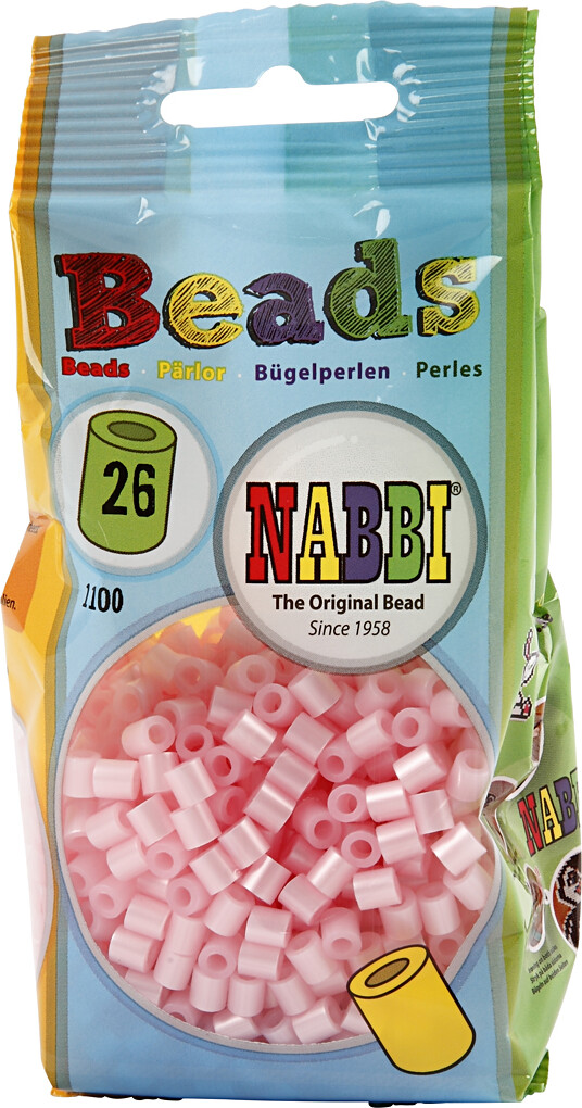 Rør Perler Til Perleplader - Medium - Rosa Perlemor - 1100 Stk - Nabbi