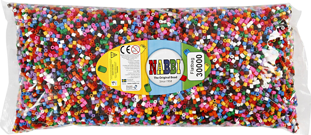 Rør Perler Til Perleplader - Medium - Standardfarver - 30000 Stk - Nabbi