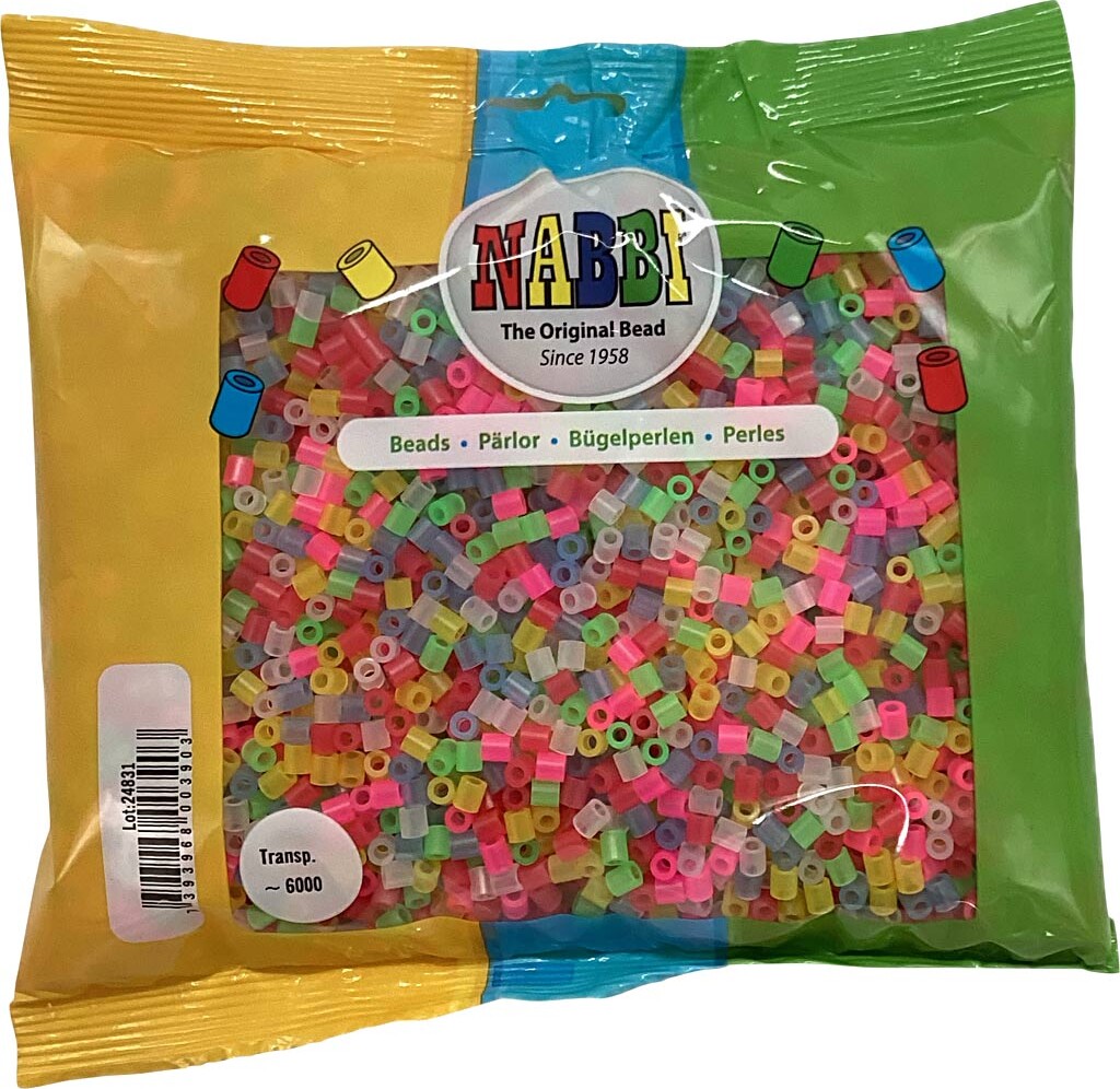 Rørperler - Str 5X5 Mm - Hulstr 2 5 Mm - Medium - Transperante Farver -