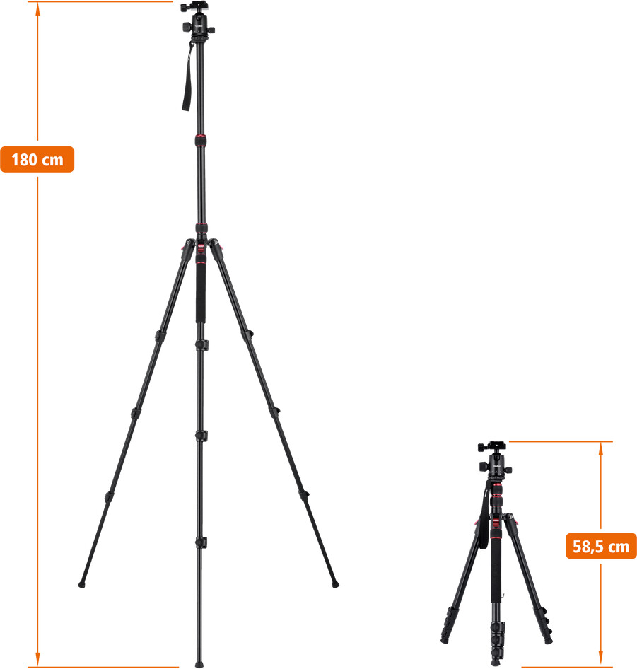 Rollei - Compact Traveler No 2 Tripod - Aluminium - 435 Cm Pack Size 44 Cm